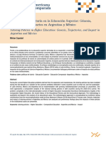 Las Politicas de Tutoria en La Educacion Superior. Genesis Trayectorias e Impactos en Argentina y Mexico Capelari RELEC