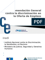 Recomendación General contra la discriminación en la Oferta