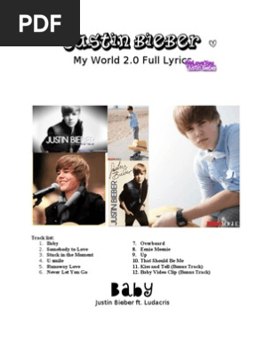 Justin Bieber My World 2 0 Full Lyrics Dance Pop Rhythm And Blues