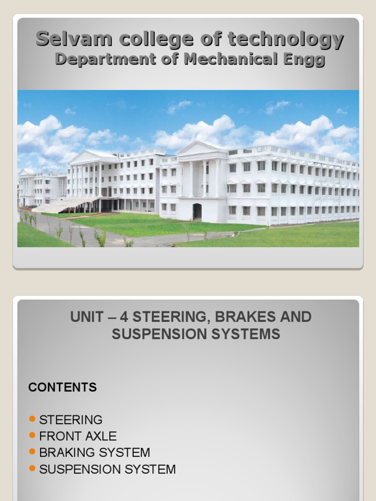 AE UNIT 04 Steering, Brakes and Suspension System PDF Suspension