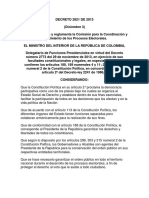 Decreto 2821 de 2013 Coordinación y Seguimiento Electoral