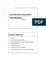 Lean Manufacturing System: Program Objectives