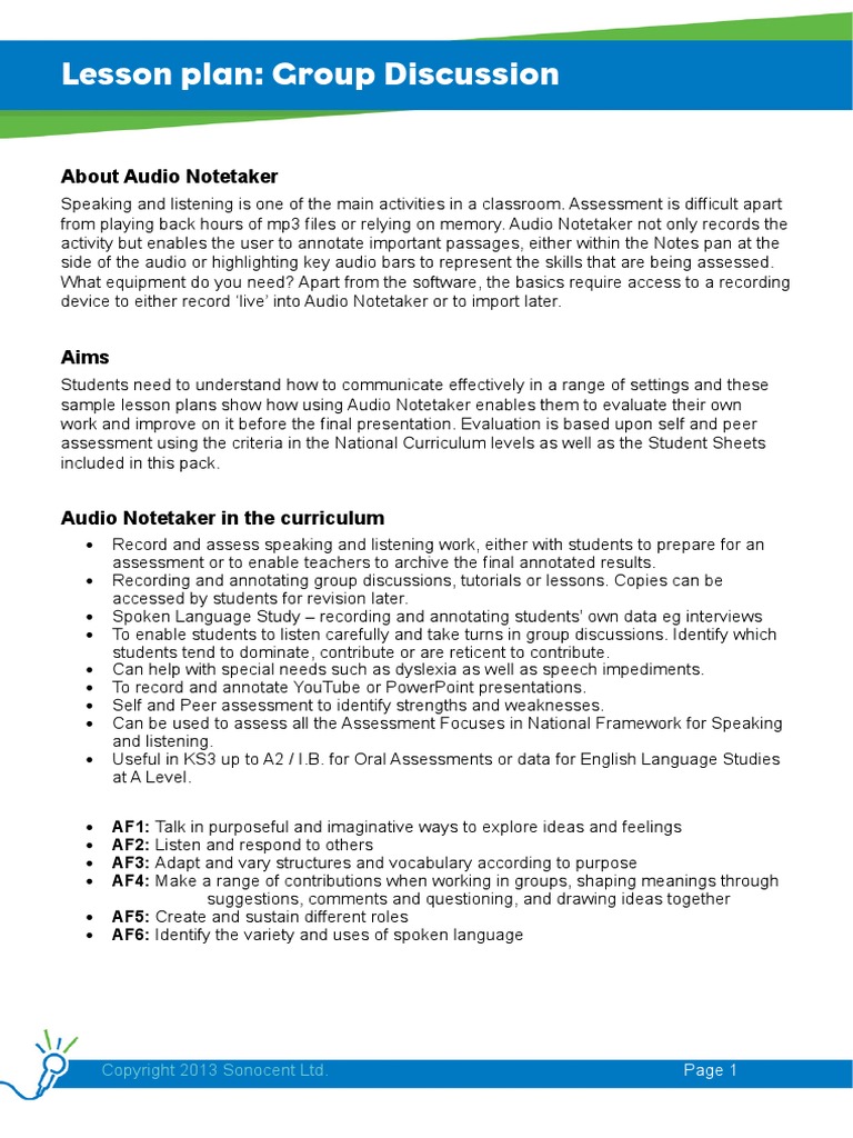 English Lesson Plan Group Discussion.pdf Educational Assessment