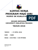 Kertas Kerja Program Maju Diri Murid SK Kuala Kaung 2016
