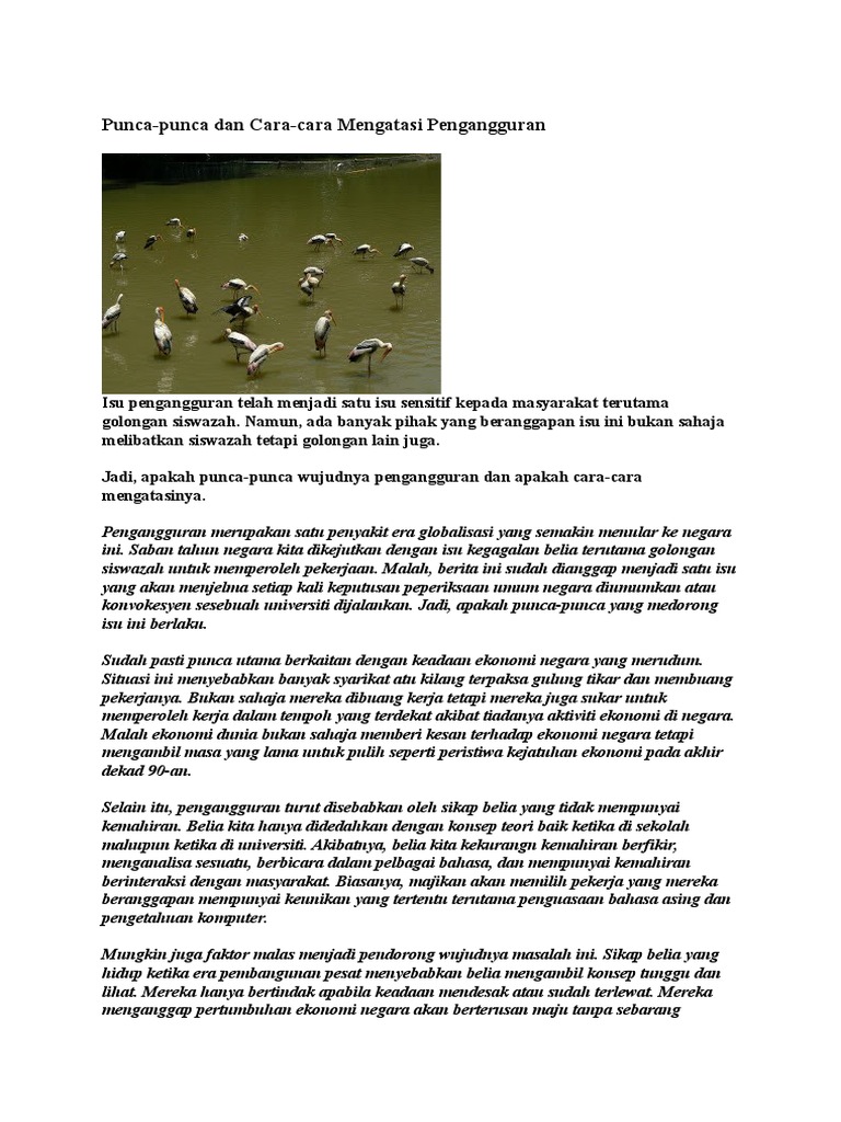 Karangan Isu-Isu Pengangguran  PDF