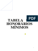 TABELA DE HONORARIOS