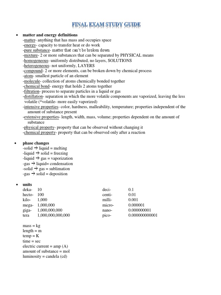 Che 131 Final Study Guide Pdf Redox Neutron