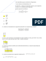 Examen de Admision A Preparatoria