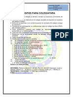 Requisitos para La Colegiatura PDF