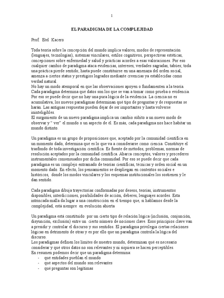 Paradigma de la Complejidad en Ciencia | PDF | Mecánica cuántica ...