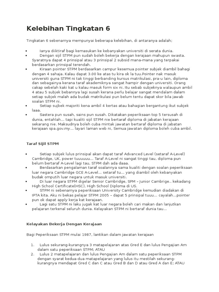 Kelebihan Tingkatan 6 Pdf