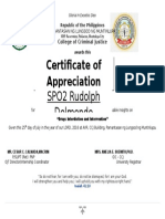 Certificate of Appreciation: SPO2 Rudolph Delmendo