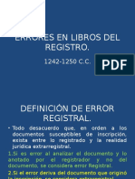 Errores en El Registro