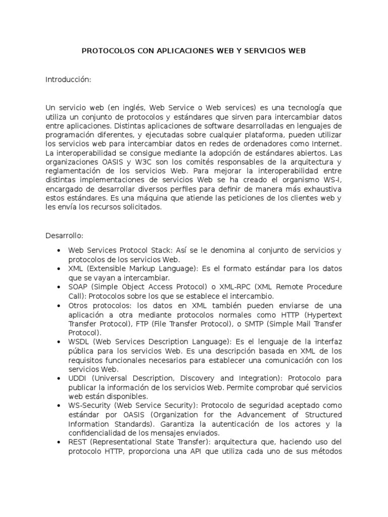 Protocolos de Servicios Web y Aplicaciones | PDF | Transport Layer ...
