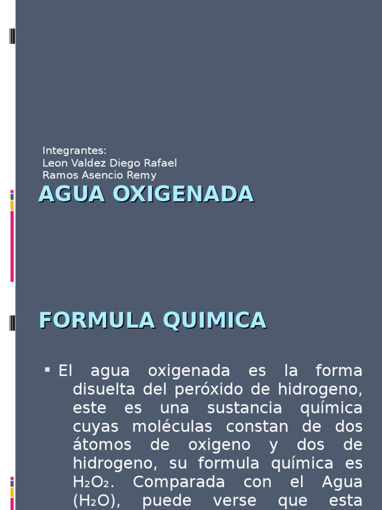 Propiedades y fórmula del agua oxigenada | PDF | Ciencia y matemáticas