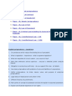 Jurisprudence, Contracts, Torts, Islamic Law & Constitutional Law Questions