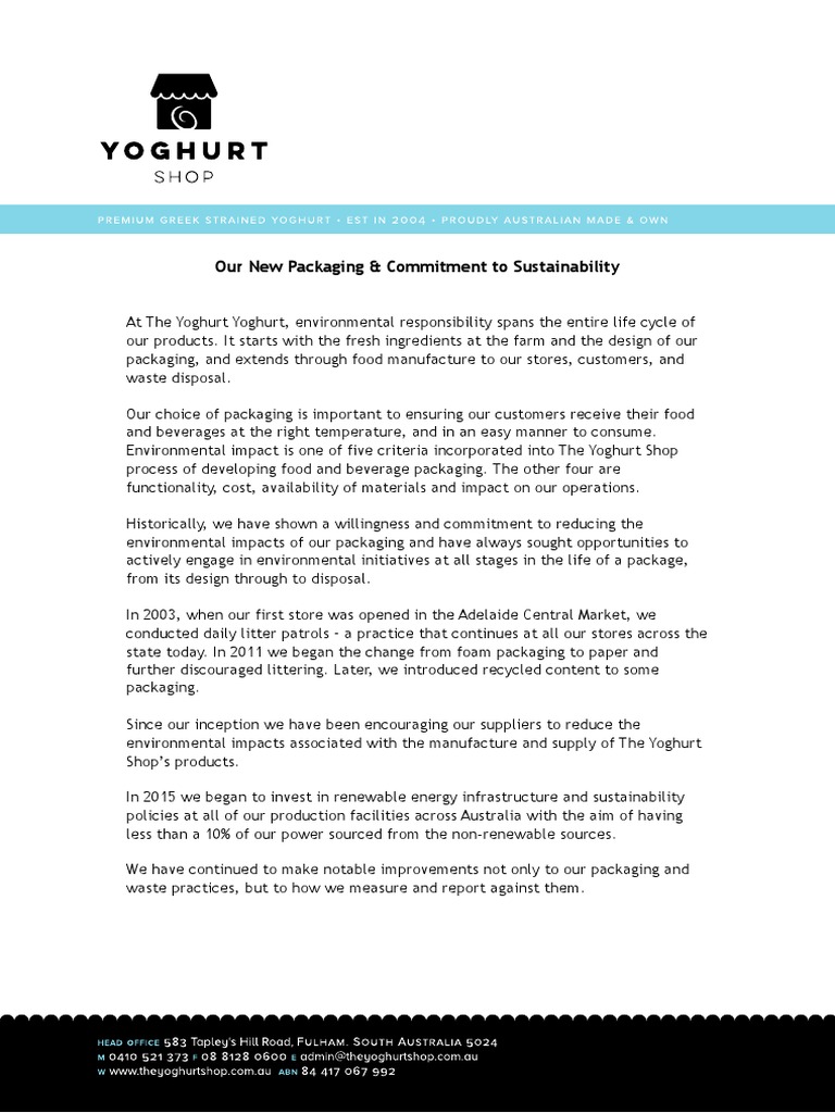 Our New Packaging & Commitment To Sustainability | PDF | Packaging And ...