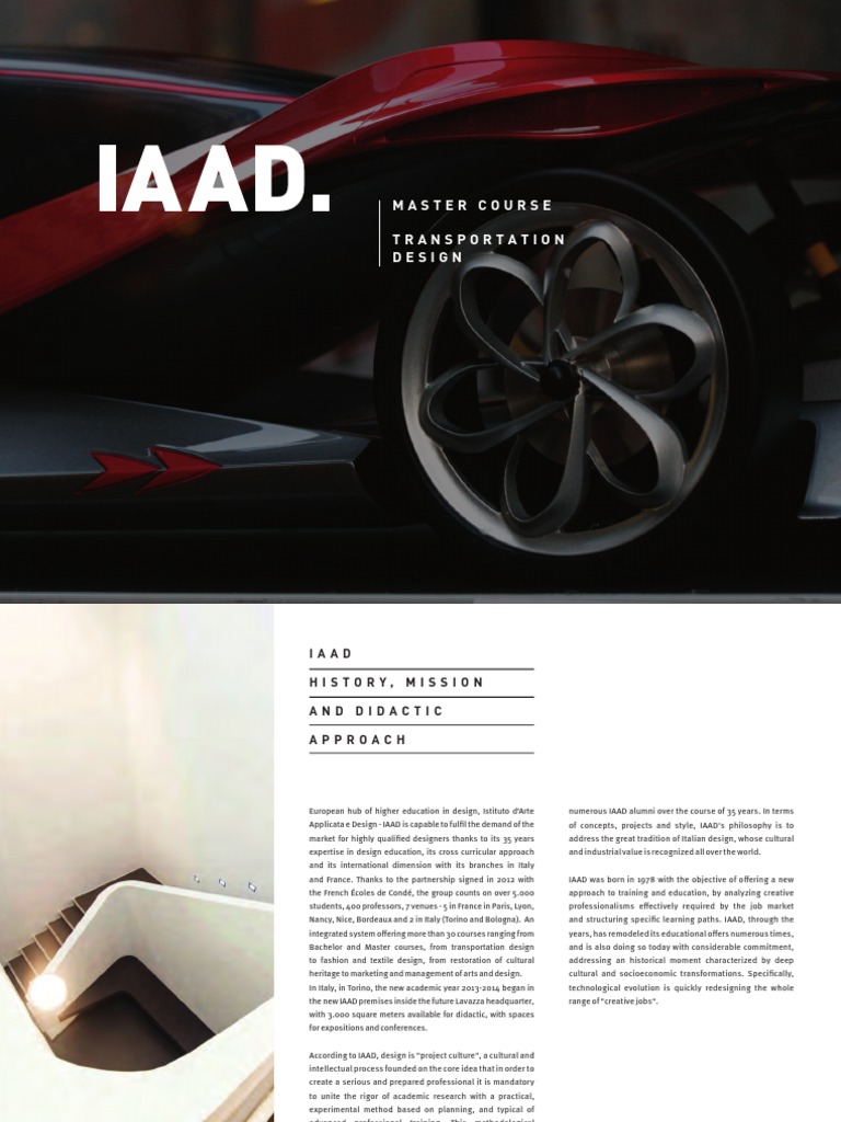 IAAD Transportation Design Master Program | PDF | Postgraduate ...