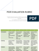 Peer Evaluation Rubrics