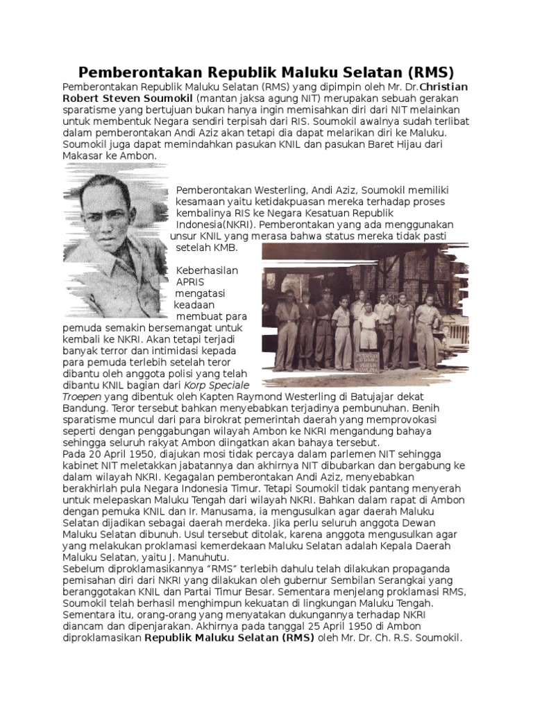 Pemberontakan Republik Maluku Selatan | PDF