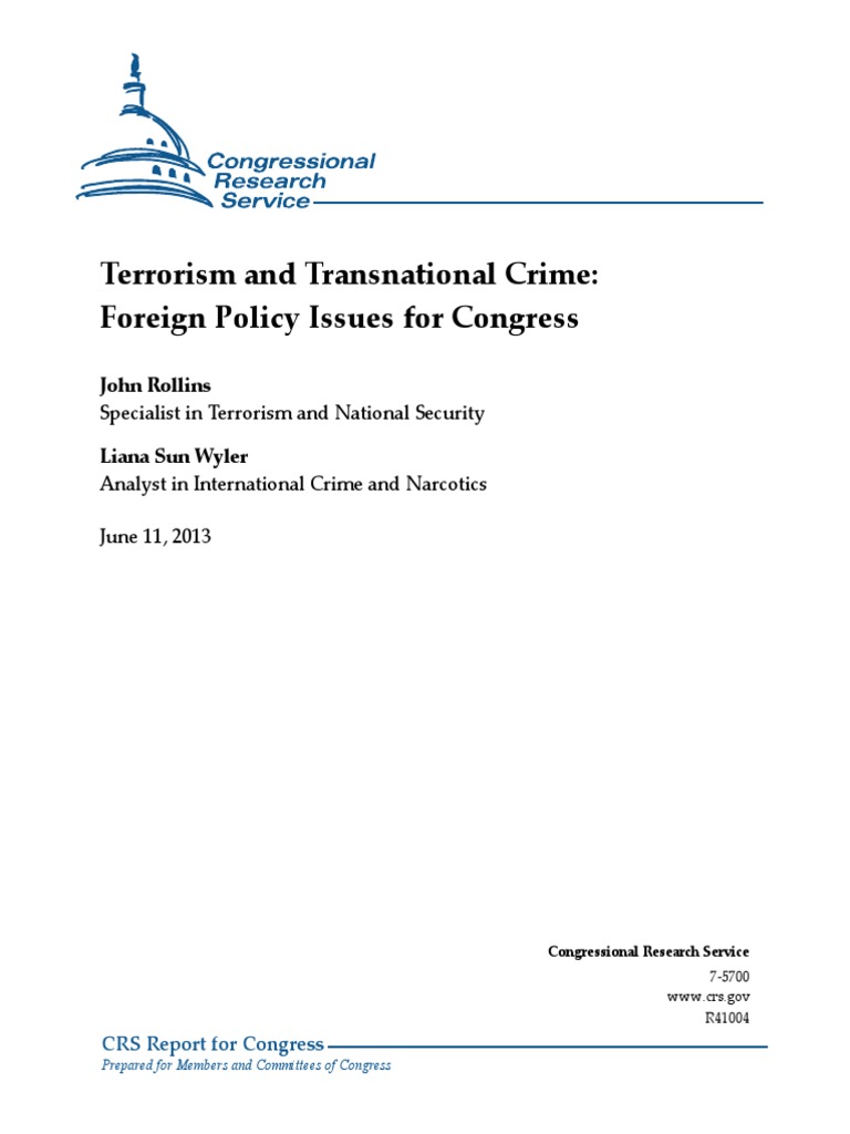 Terrorism and Crime: Congress's Foreign Policy | PDF | Organized Crime ...