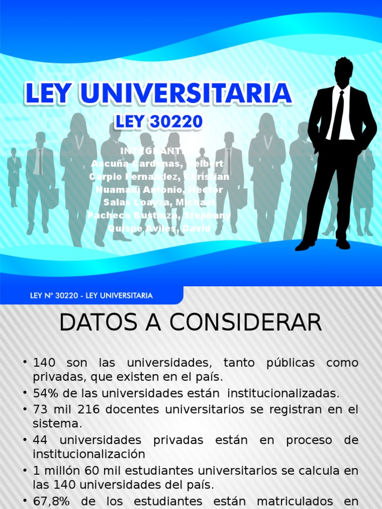 LEY N° 30220 LEY UNIVERSITARIA Universidad pública Universidad