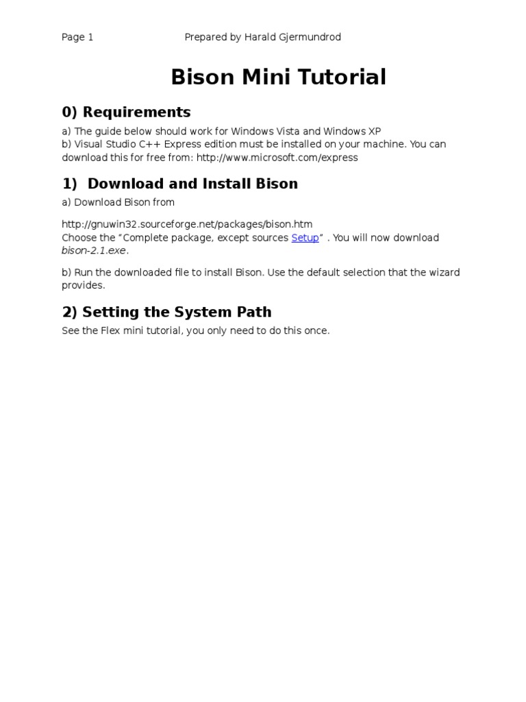 Bison Mini Tutorial | PDF