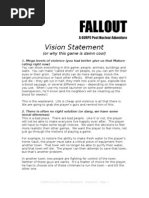 Fallout 1 Vision Statement