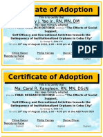 Certificate of Adoption: Johnny J. Yao JR., RN, MN, DM