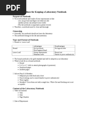 Lab Notebook