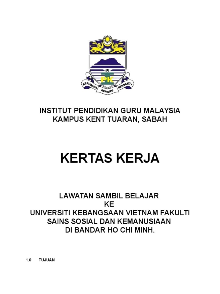 Kertas Kerja Lawatan Sambil Belajar Ke Vietnam