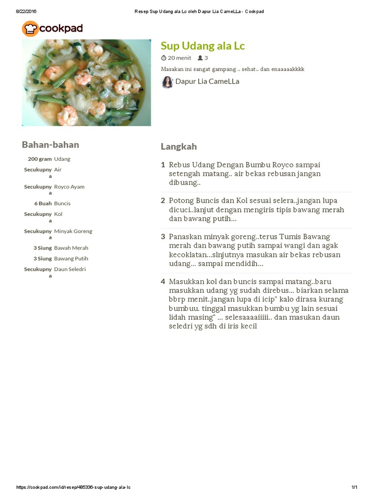 Resep Sup Udang