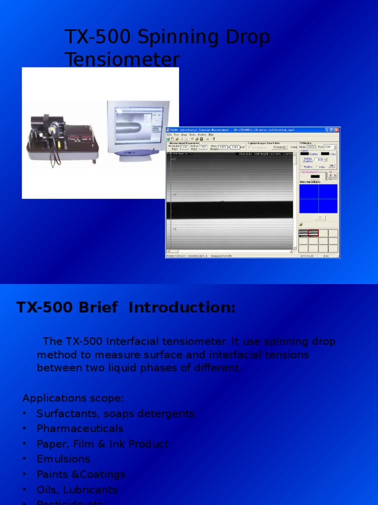 TX-500 Spinning Drop Tensiometer Overview | PDF