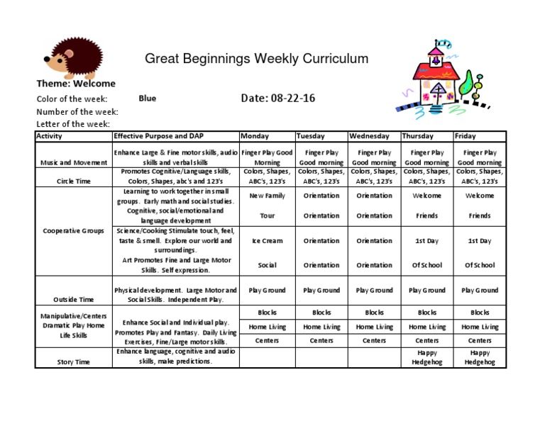 Welcome Week Preschool Activities | PDF