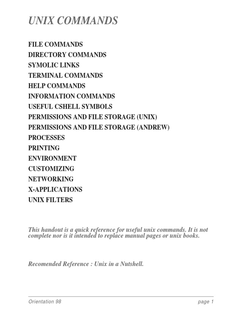 Important Unix Commands PDF | PDF | File Transfer Protocol | Computer File