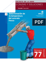 Determinación de La Temperatura Del Concreto Fresco - Publicación Del IMCYC - Enero 2014