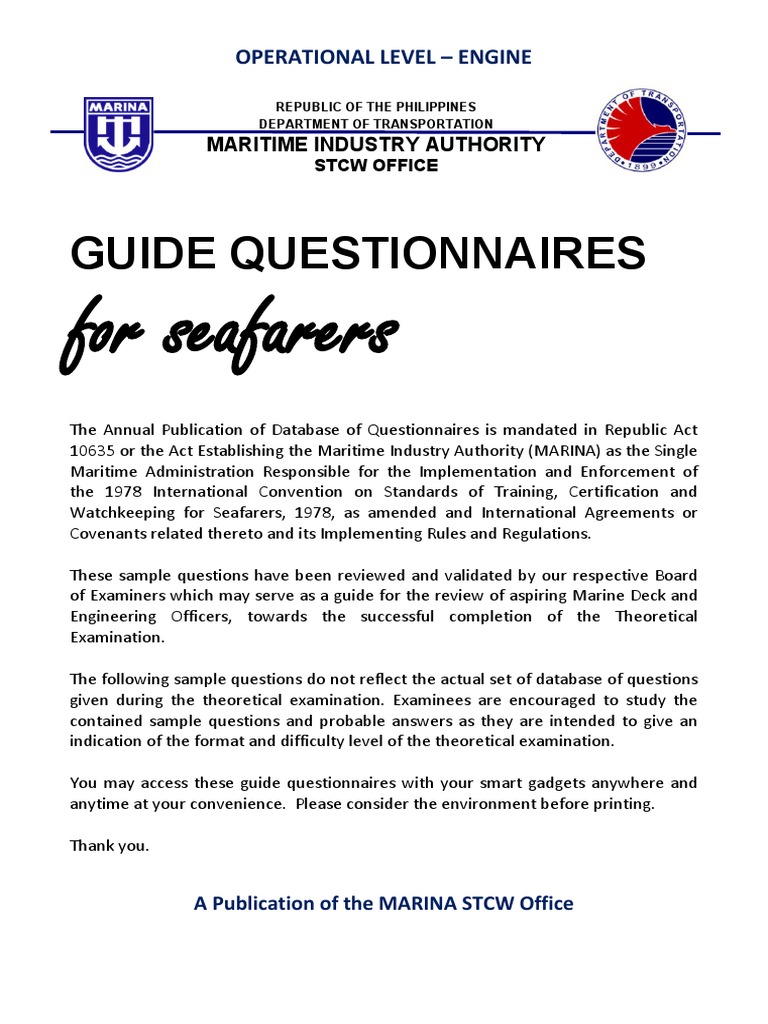 Guide Questionnaires for Seafarers | PDF | Ships | Deck (Ship)