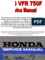 Honda VFR 750F 90-96 Servisní Manuál PDF