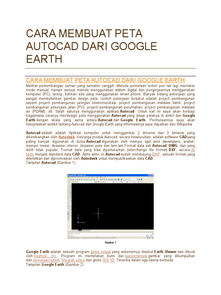 Cara Membuat Peta Autocad Dari Google Earth