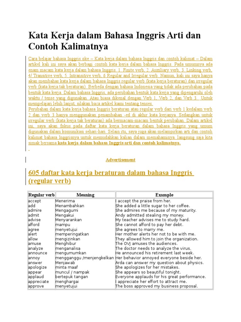Kata Kerja Bahasa Indonesia Israel