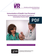 Immunization of Health-Care Personnel: Recommendations of The Advisory Committee On Immunization Practices (ACIP)