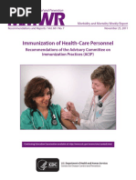 Immunization of Health-Care Personnel: Recommendations of The Advisory Committee On Immunization Practices (ACIP)