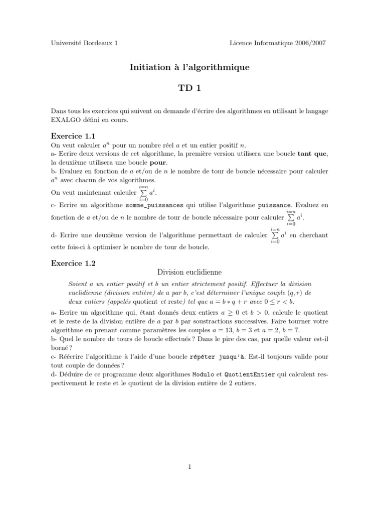 td1 PDF | PDF