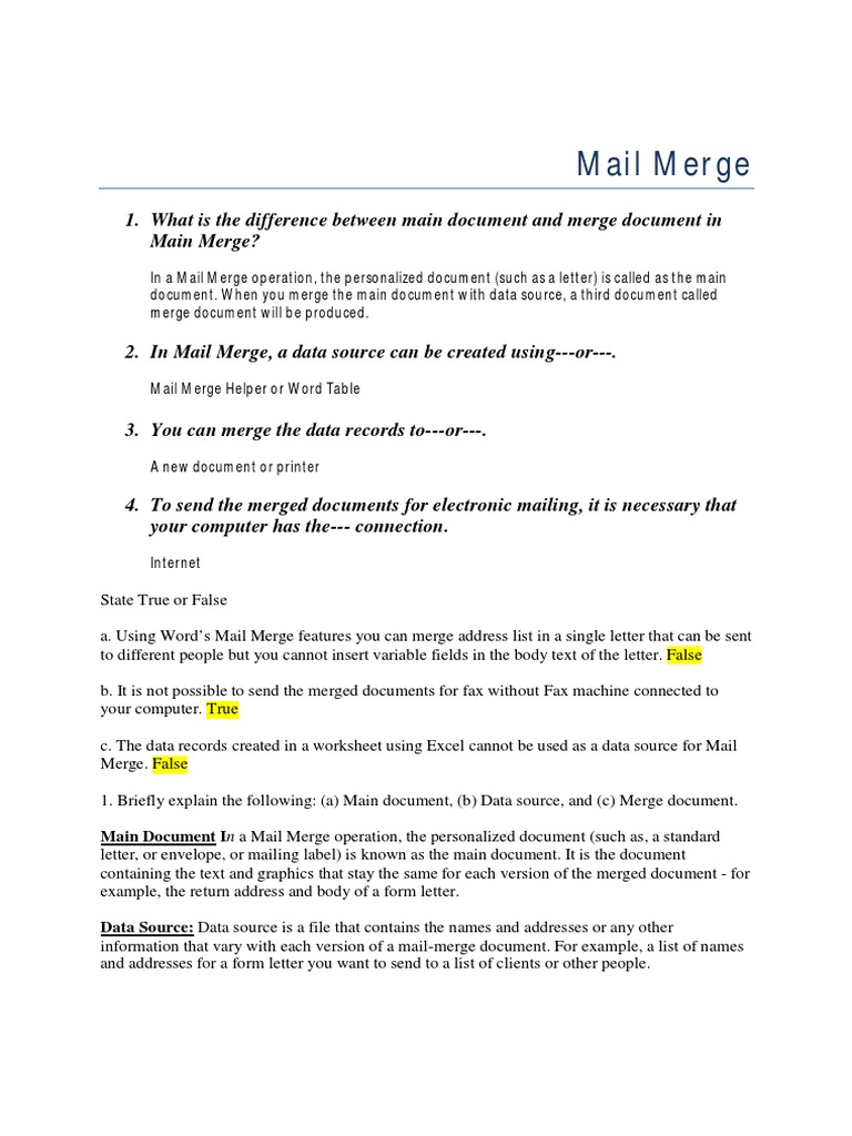 Mail Merge Mail Microsoft Excel