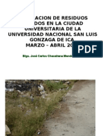 Generacion de Residuos Solidos en La Ciudad Universitaria de La Universidad Nacional San Luis Gonzaga de Ica Marzo-Abril 2009