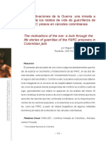 Las Motivaciones de La Guerra: Una Mirada A Través de Los Relatos de Vida de Guerrilleros de Las FARC Presos en Cárceles Colombianas