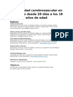 Enfermedad Cerebrovascular en Pacientes Desde 29 Días a Los 18 Años de Edad