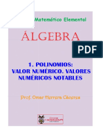 Valor Numérico de Los Polinomios