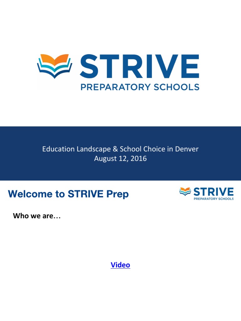 STRIVE Prep Presentation PDF School Choice Schools