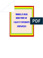 Calicut University Staff Directory